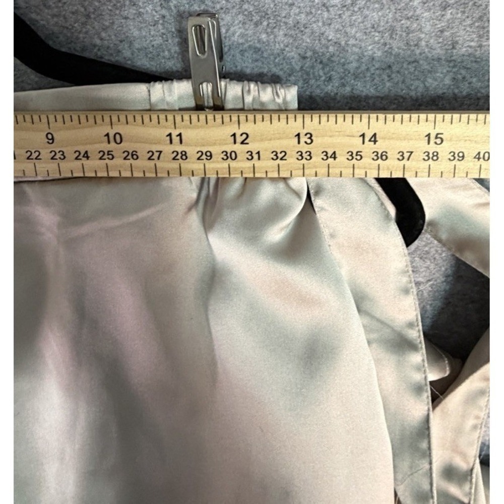 Champagne Satin Cargo Pants Women's Size Small Beige‎ Tie Waist Jogger - Picture 6 of 7